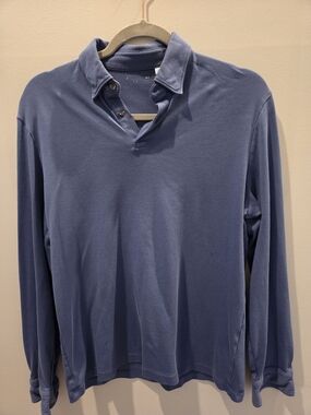 Charles Tyrwhitt Long-Sleeve Polo in Slate Blue